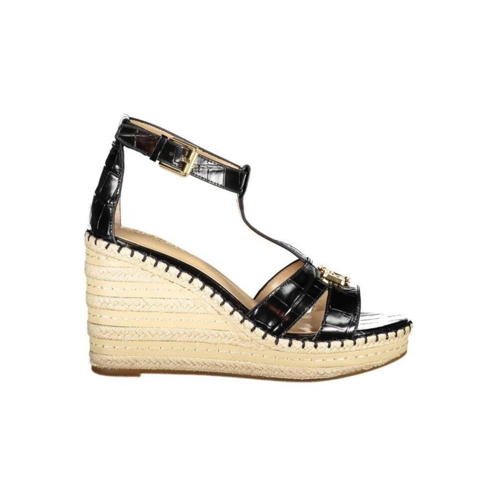 Ralph Lauren Black Leather Women Women's Sandal